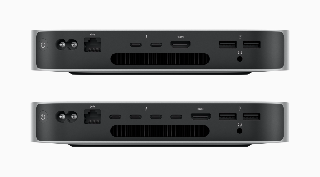 Доступные порты для подключения периферии в новых Mac mini