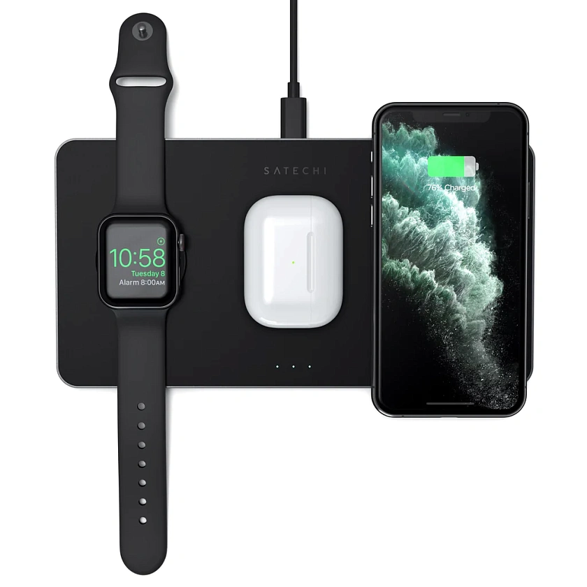 Зарядная станция Satechi Trio Wireless Charger с магнитным креплением