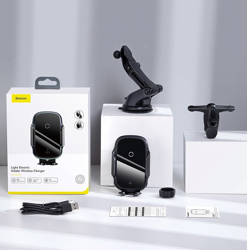 Автомобильный держатель Baseus Light Electric Holder Wireless Charger (15W)