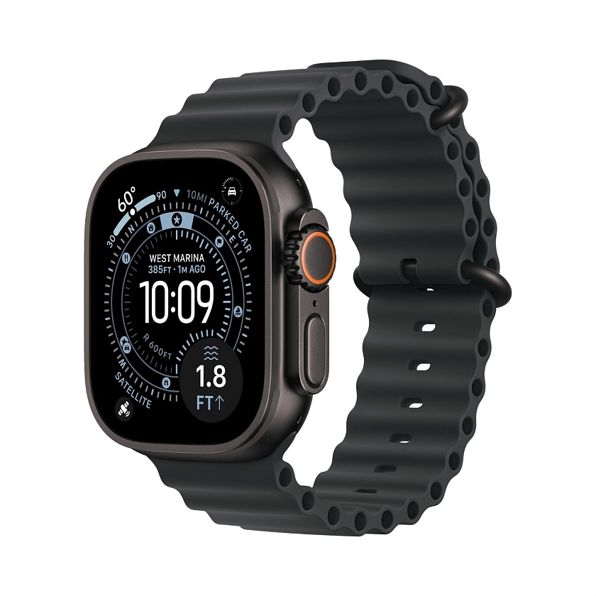 Apple Watch Ultra 3 Black Titanium c ремешком Ocean черного цвета