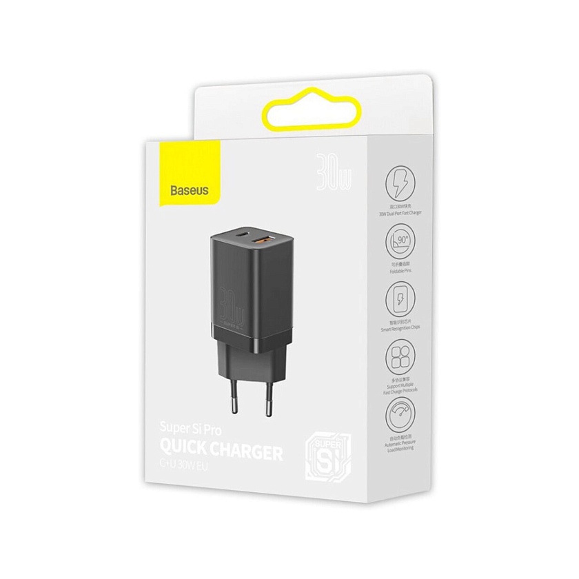 Сетевое зарядное устройство Baseus Super Si Pro USB + Type-C 30W