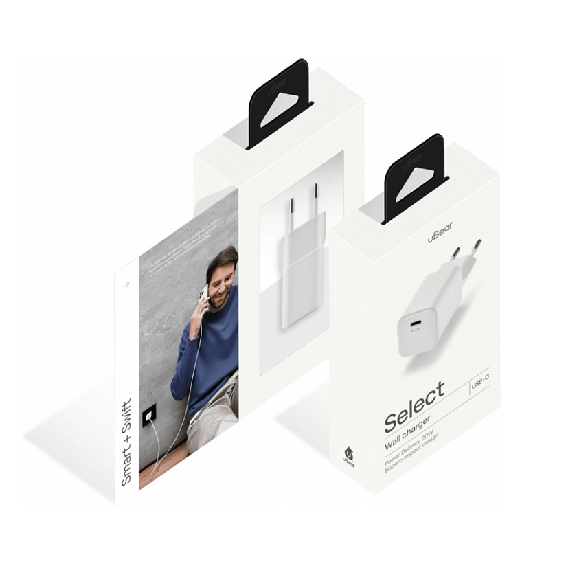 Сетевое зарядное устройство uBear Select USB-C 20 Вт